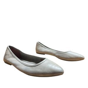 Frye Regina Ballet Leather Ash Gray Flats Pointed Toe Size 7.5